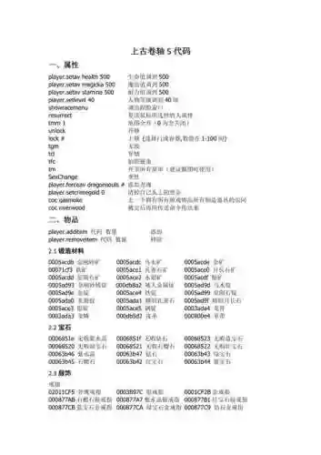 上古卷轴隐藏武器代码大全插图1
