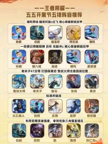 王者荣耀5黑阵容搭配，王者荣耀5黑阵容推荐插图1